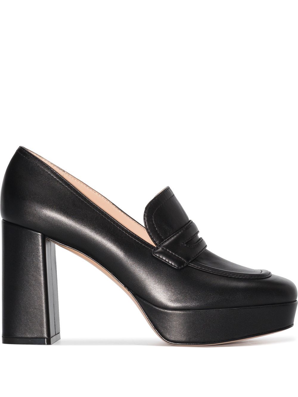 Gianvito Rossi 100mm platform leather loafers - Black von Gianvito Rossi