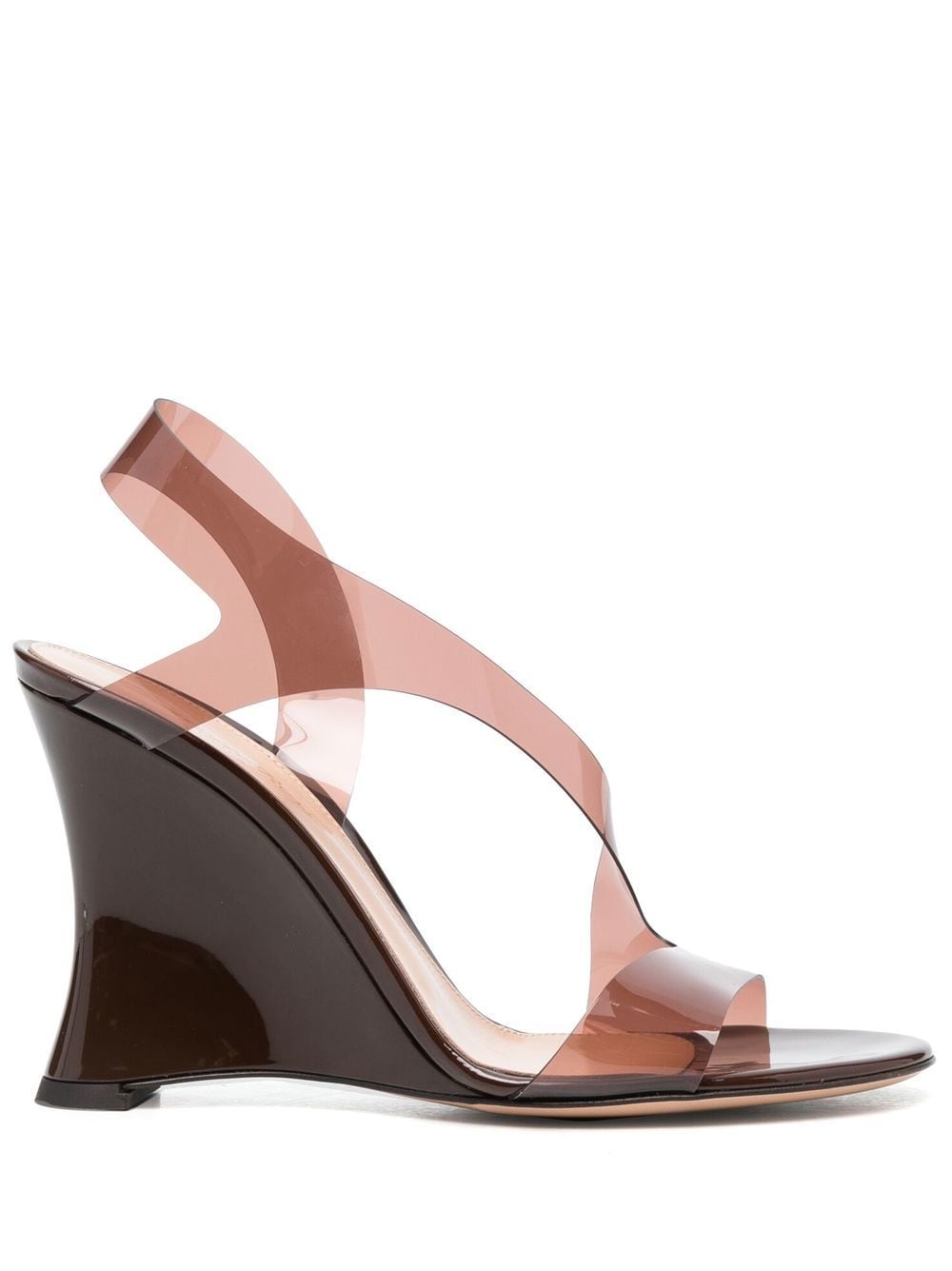 Gianvito Rossi 100mm transparent wedge sandals - Brown von Gianvito Rossi