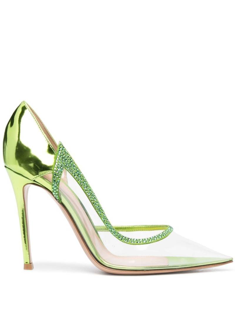 Gianvito Rossi 105 crystal-embellished pumps - Green von Gianvito Rossi