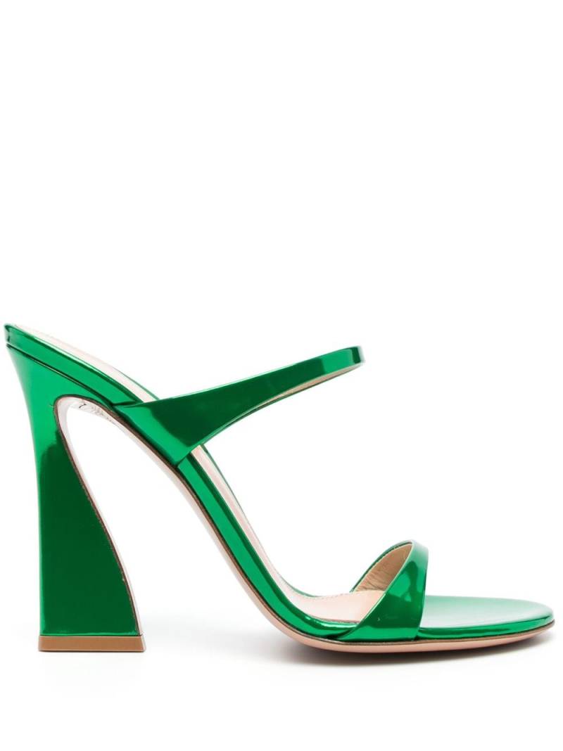 Gianvito Rossi 115mm metallic leather mules - Green von Gianvito Rossi