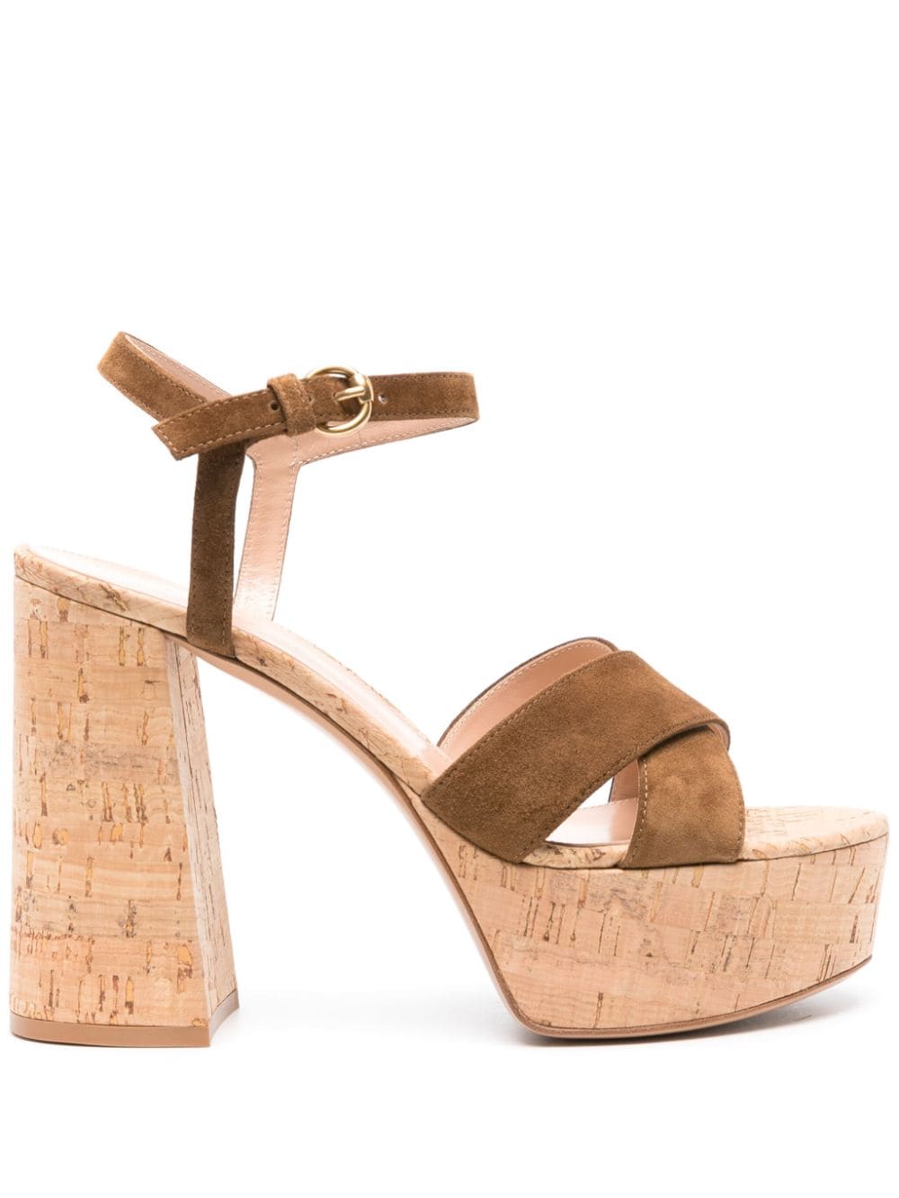 Gianvito Rossi 128mm suede platform sandals - Brown von Gianvito Rossi