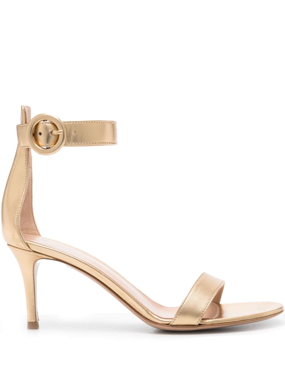 Gianvito Rossi 70mm Portofino metallic leather sandals - Gold von Gianvito Rossi