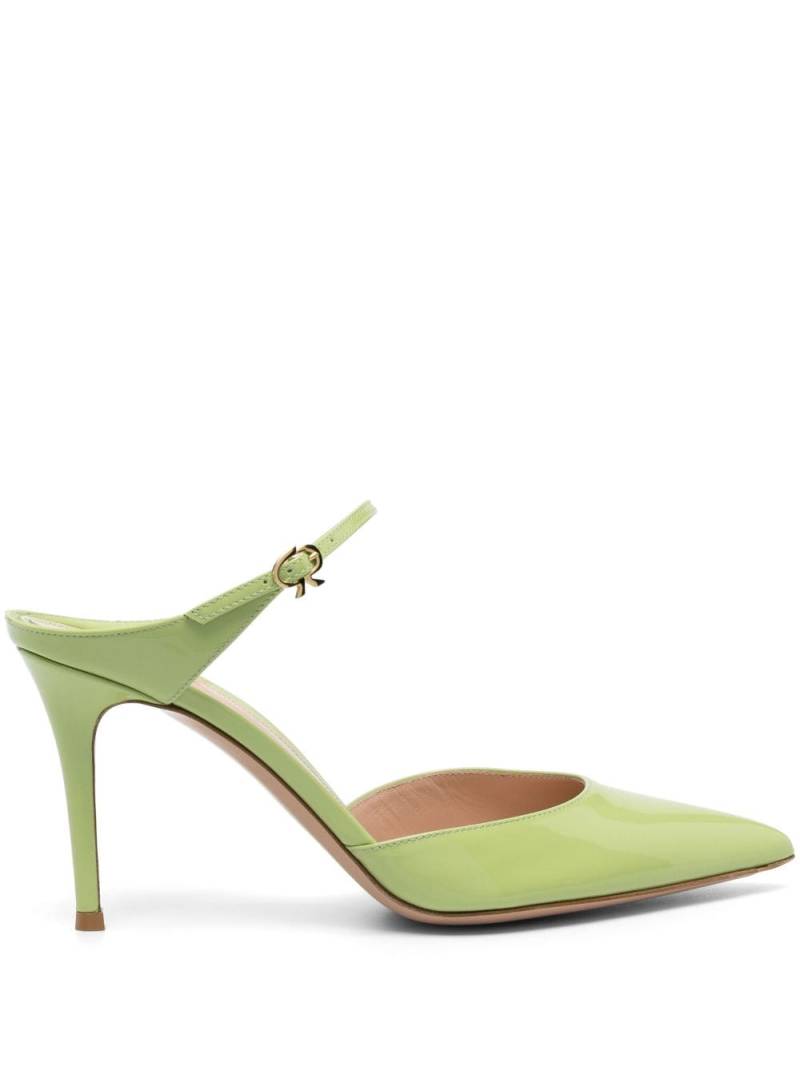 Gianvito Rossi Ribbon 85mm patent-leather mules - Green von Gianvito Rossi