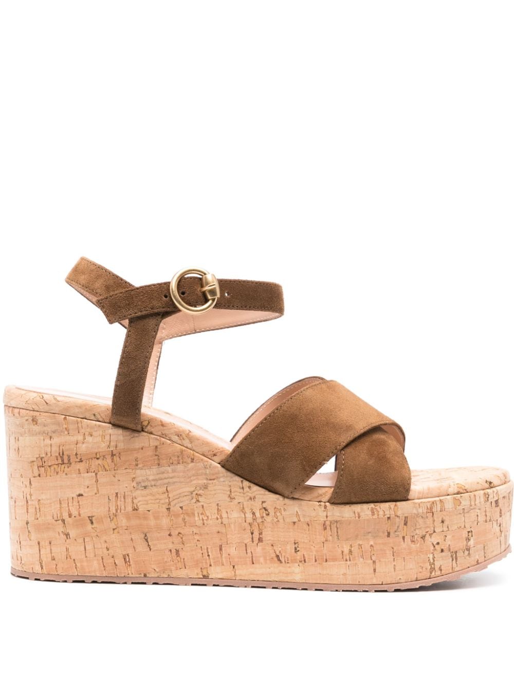 Gianvito Rossi 85mm wedge sandals - Brown von Gianvito Rossi