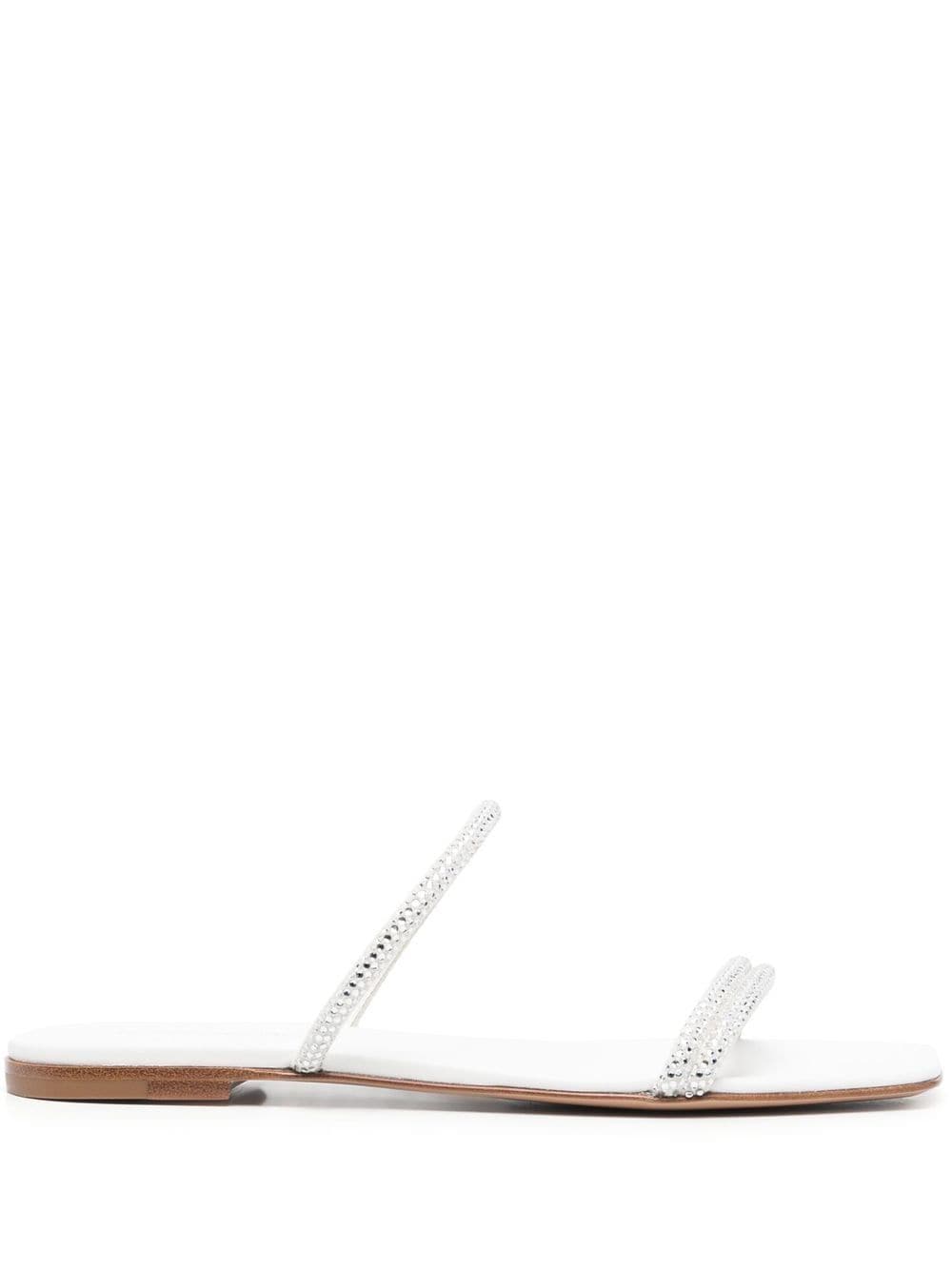 Gianvito Rossi Cannes leather slip-on sandals - White von Gianvito Rossi