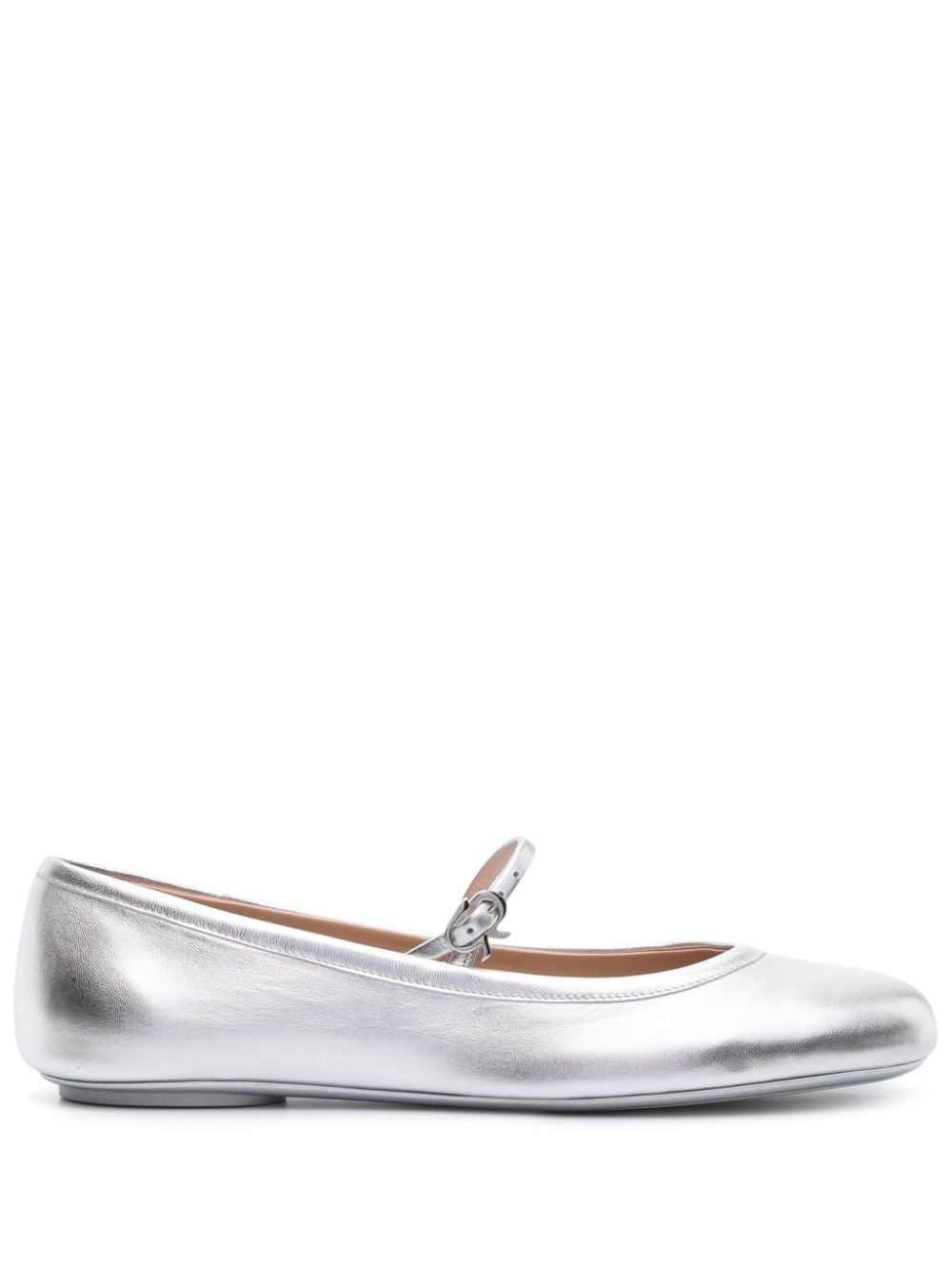 Gianvito Rossi Carla leather ballerina flats - Silver von Gianvito Rossi