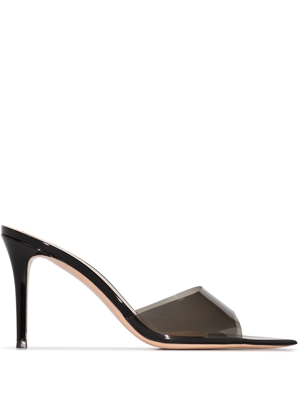 Gianvito Rossi Elle 85mm transparent-strap mules - Black von Gianvito Rossi