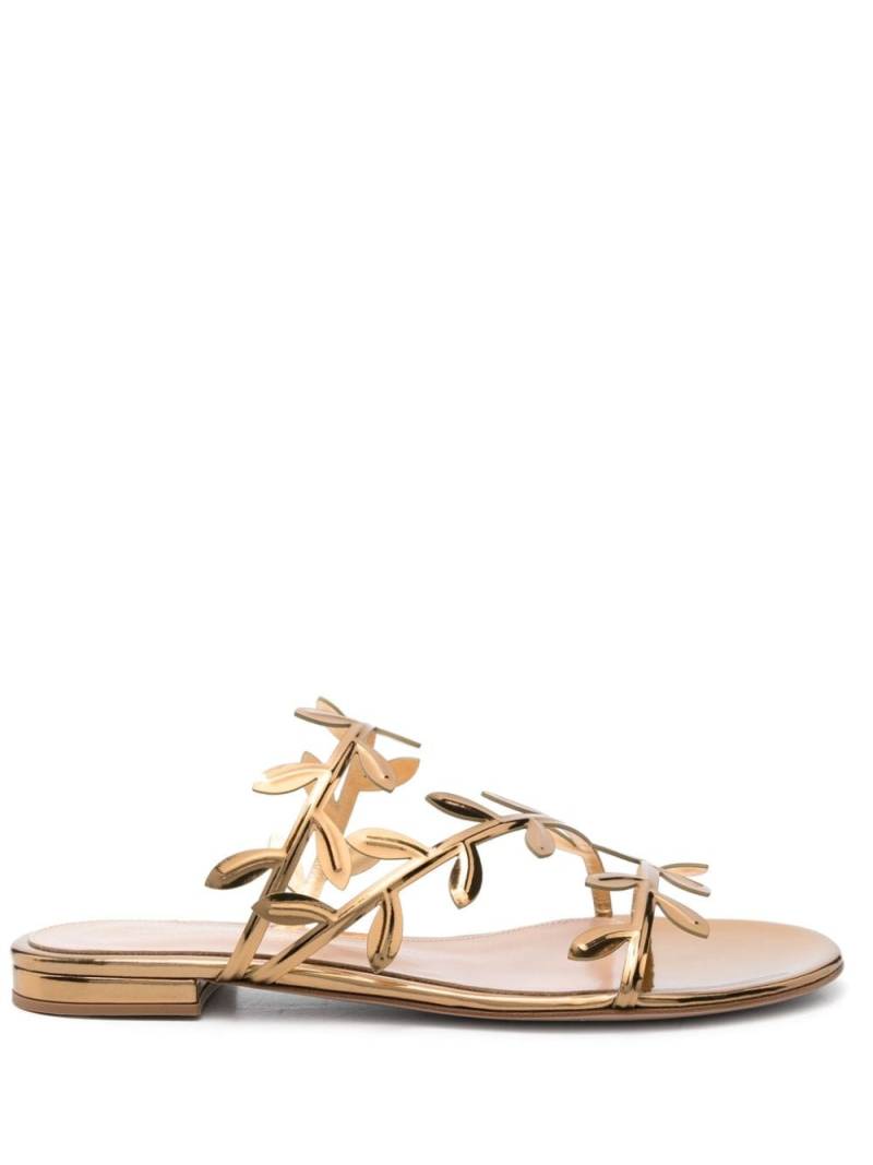 Gianvito Rossi Flavia leather flat sandals - Gold von Gianvito Rossi