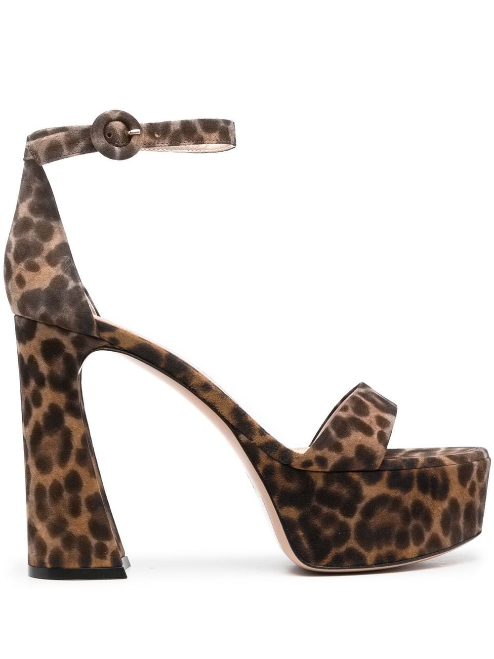 Gianvito Rossi Holly 120mm leopard-print sandals - Brown von Gianvito Rossi