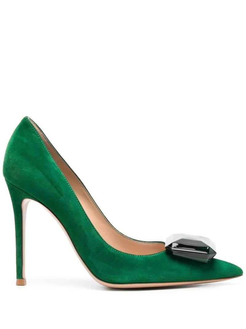 Gianvito Rossi Jaipur 105mm gemstone-embellished pumps - Green von Gianvito Rossi