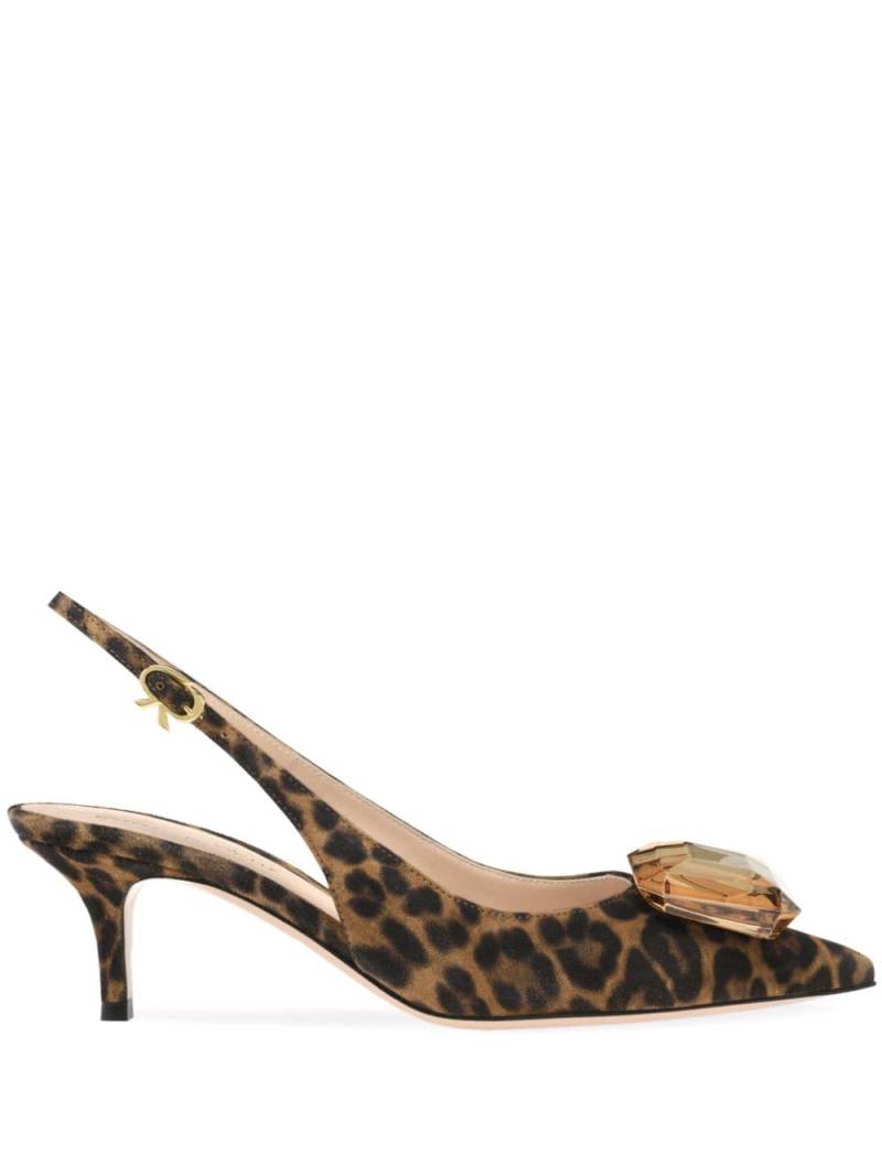 Gianvito Rossi Jaipur 55mm leopard-print pumps - Brown von Gianvito Rossi