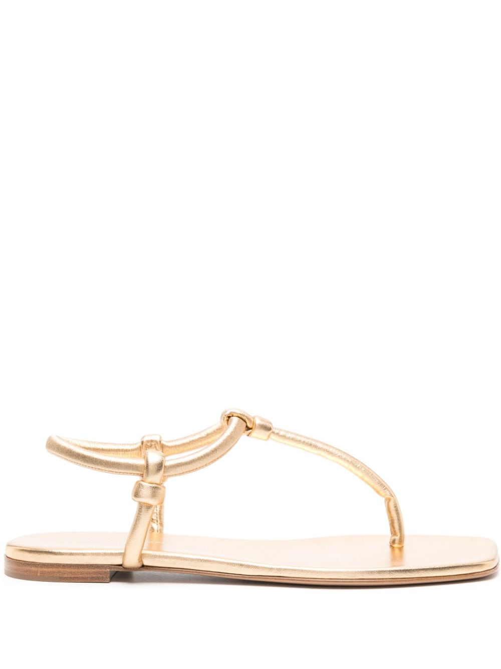 Gianvito Rossi Juno thong leather sandals - Gold von Gianvito Rossi