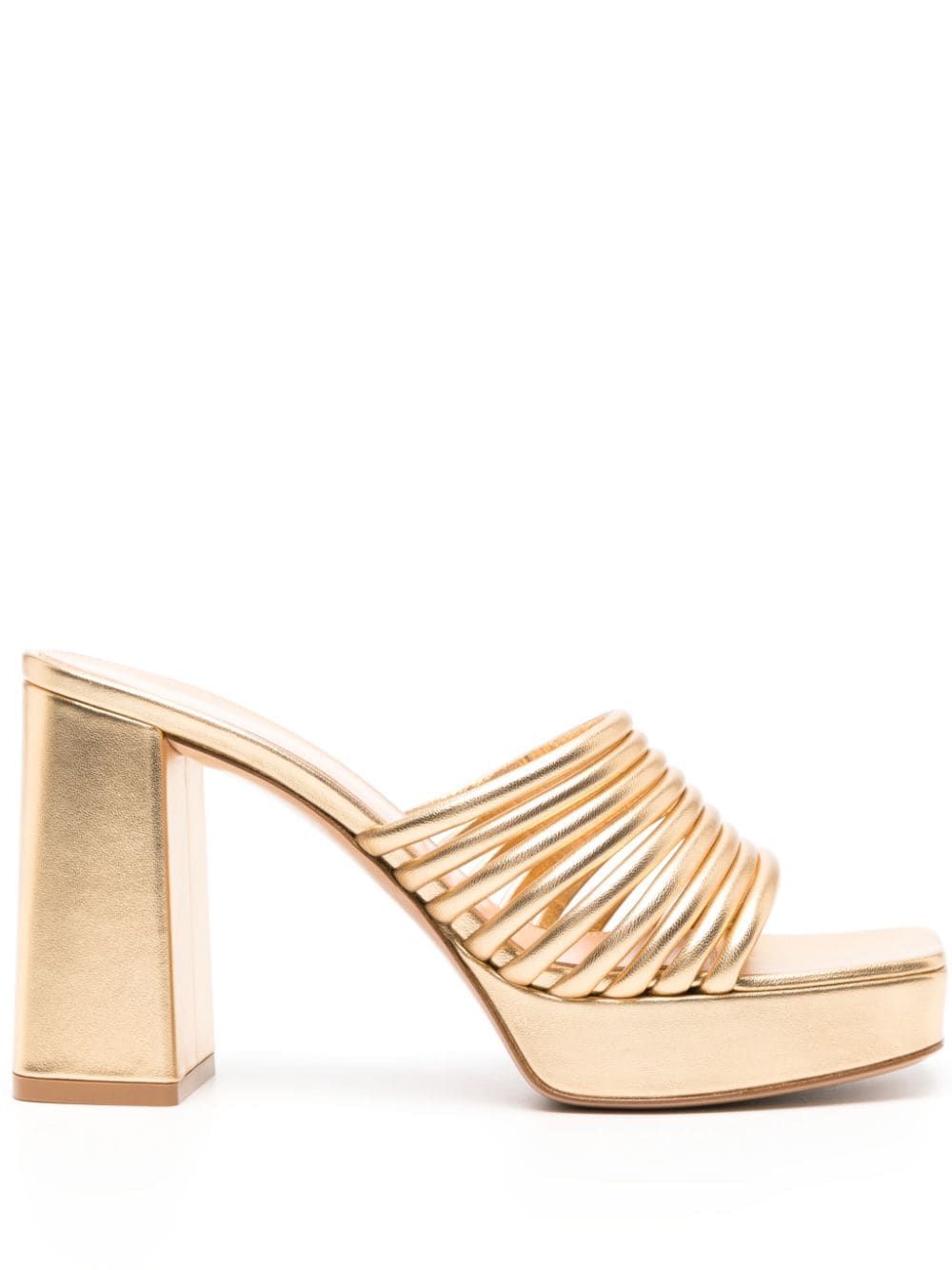 Gianvito Rossi Lena 70mm metallic leather mules - Gold von Gianvito Rossi