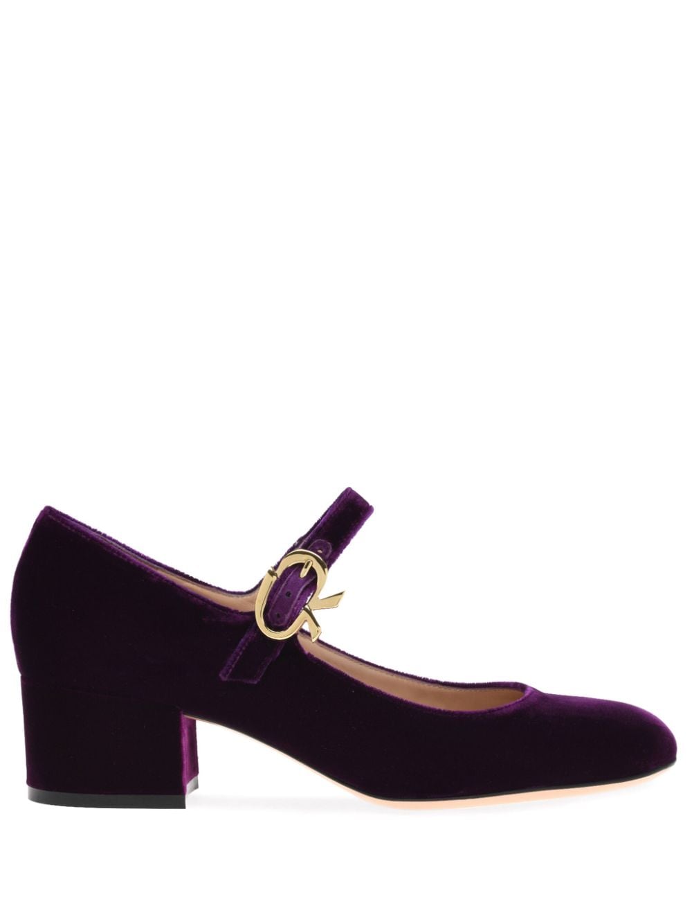 Gianvito Rossi Mary Ribbon 45mm velvet pumps - Purple von Gianvito Rossi