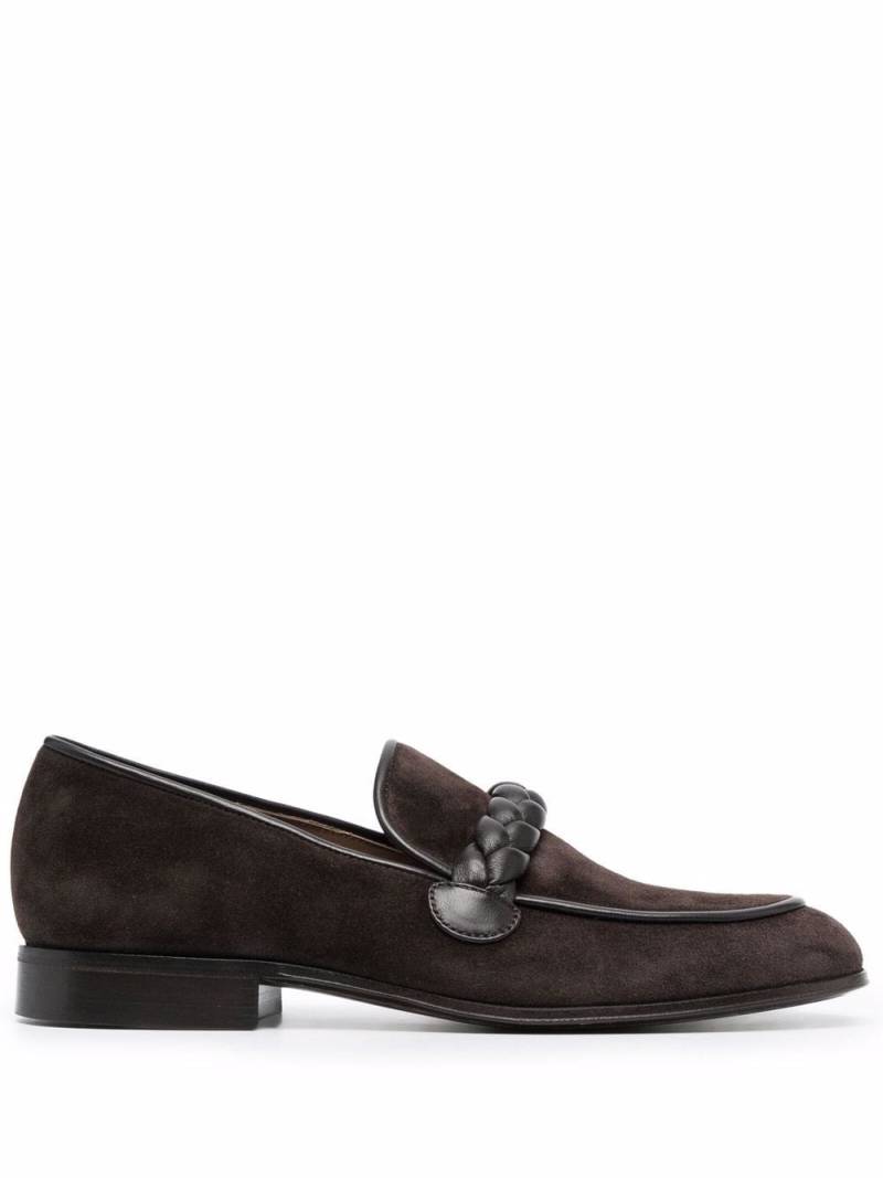 Gianvito Rossi Massimo braid-embellished suede loafers - Brown von Gianvito Rossi