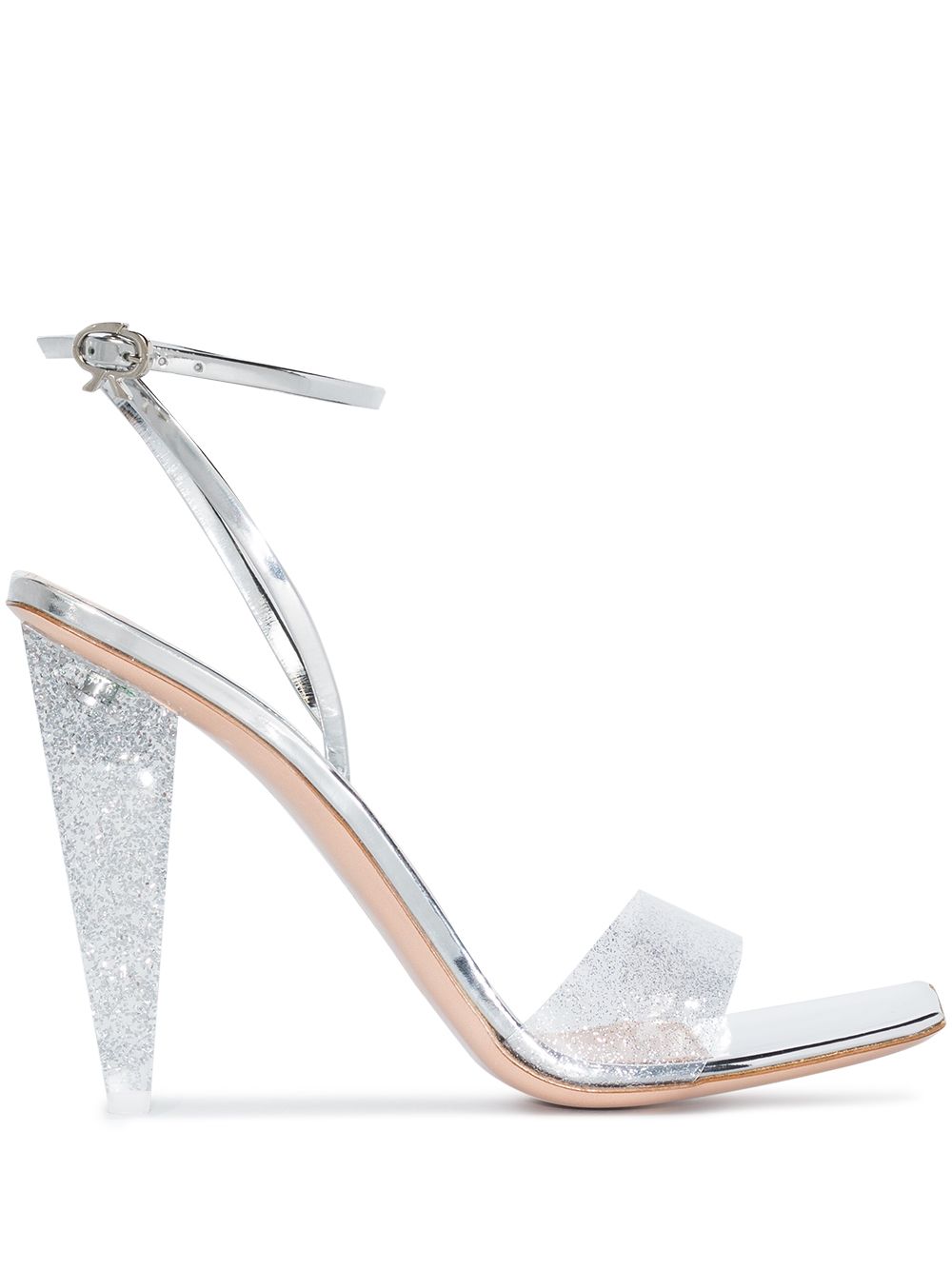 Gianvito Rossi Odyssey 150mm glitter-embellished sandals - Silver von Gianvito Rossi