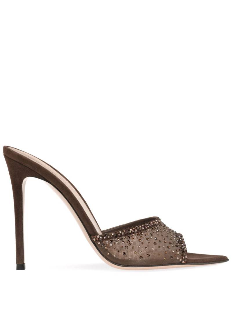 Gianvito Rossi Rania 105mm crystal-embellished mules - Brown von Gianvito Rossi