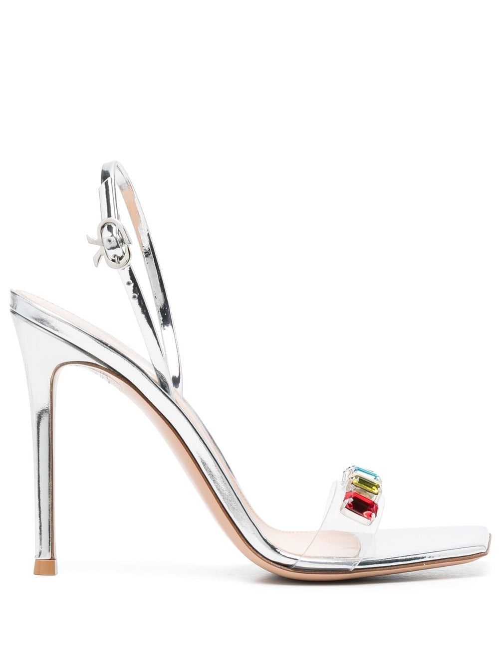 Gianvito Rossi Ribbon 100mm crystal-embellished sandals - Grey von Gianvito Rossi