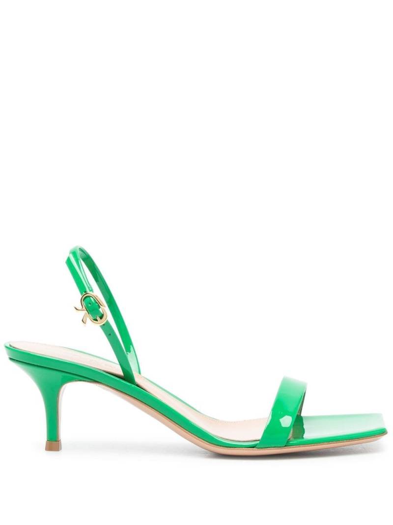 Gianvito Rossi Ribbon 55mm patent leather kitten sandals - Green von Gianvito Rossi