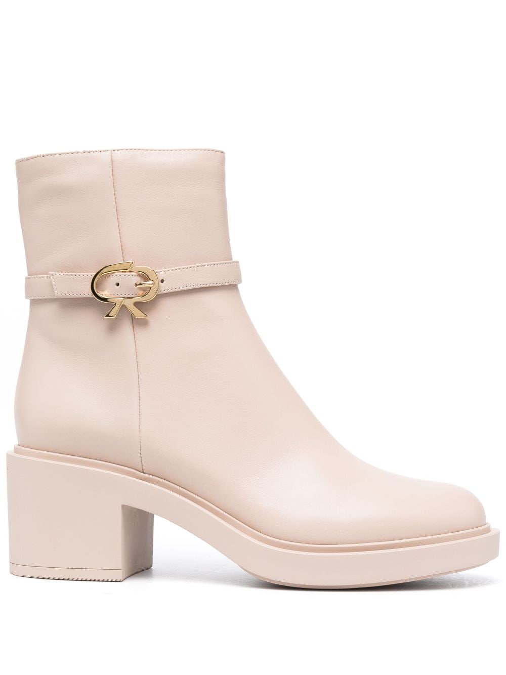 Gianvito Rossi Ribbon Dumont 45mm leather boots - Neutrals von Gianvito Rossi