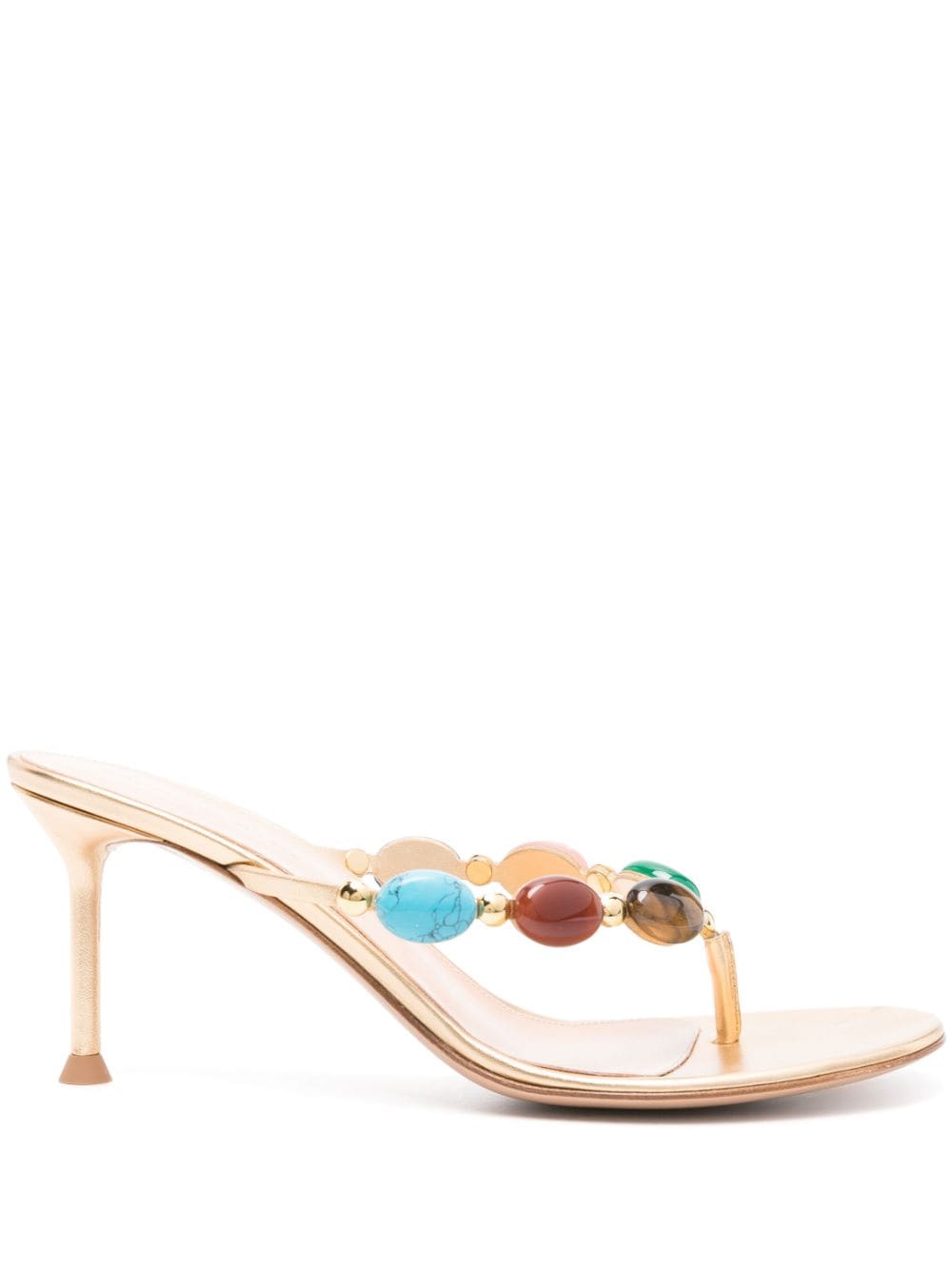 Gianvito Rossi Shanti Thong 70mm leather sandals - Gold von Gianvito Rossi