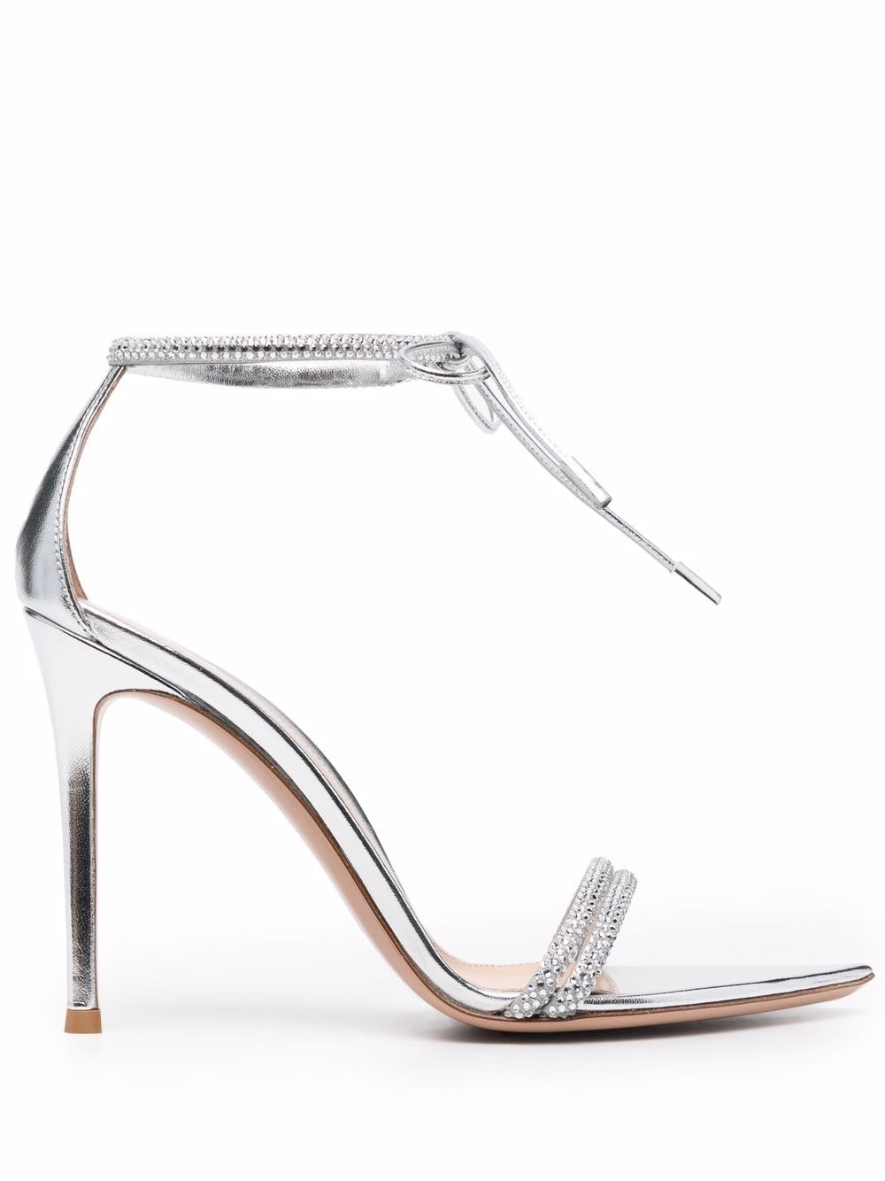 Gianvito Rossi Montecarlo 105mm tie-fastening sandals - Silver von Gianvito Rossi