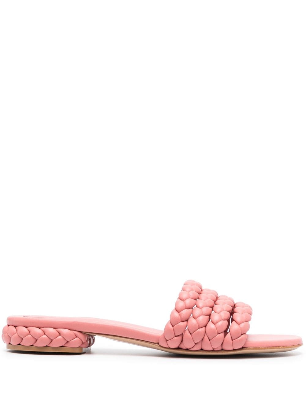 Gianvito Rossi braided-leather flat sandals - Pink von Gianvito Rossi