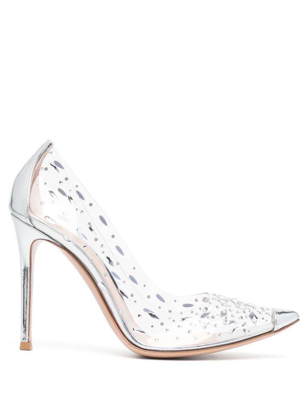 Gianvito Rossi Halley 105mm crystal-embellished pumps - White von Gianvito Rossi