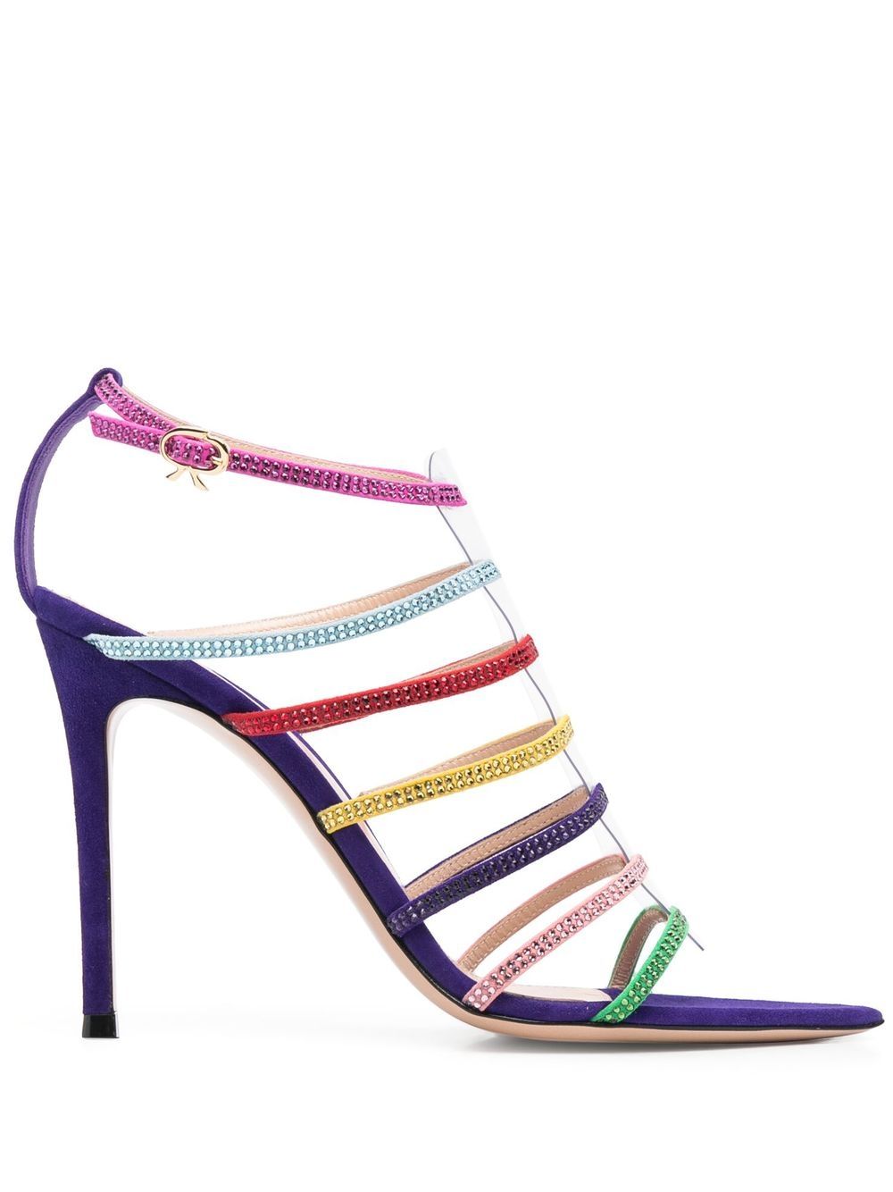 Gianvito Rossi crystal-embellished 105mm sandals - Blue von Gianvito Rossi