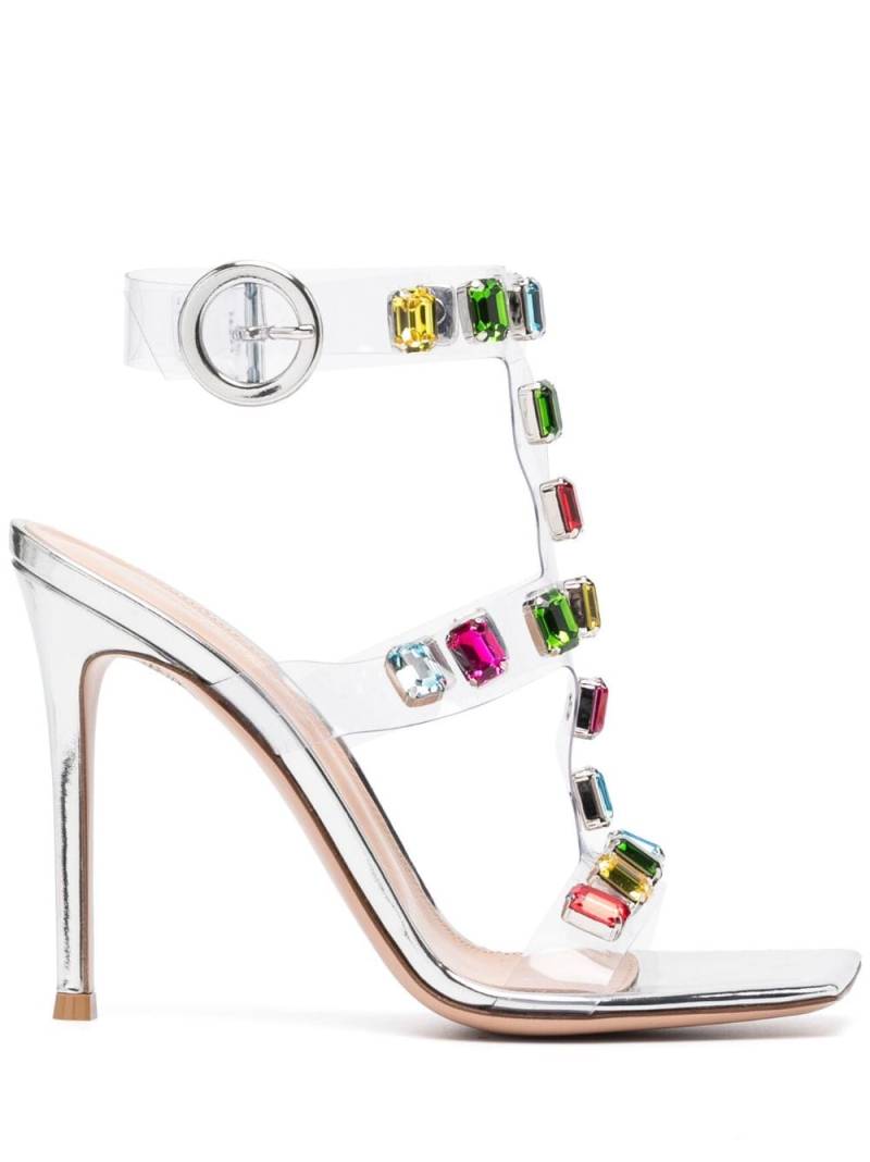 Gianvito Rossi crystal-embellished 105mm sandals - Silver von Gianvito Rossi