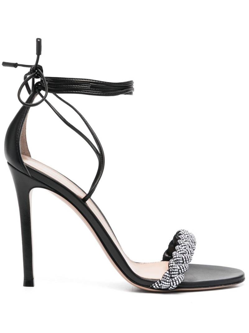 Gianvito Rossi crystal-embellished 110 heeled sandals - Black von Gianvito Rossi