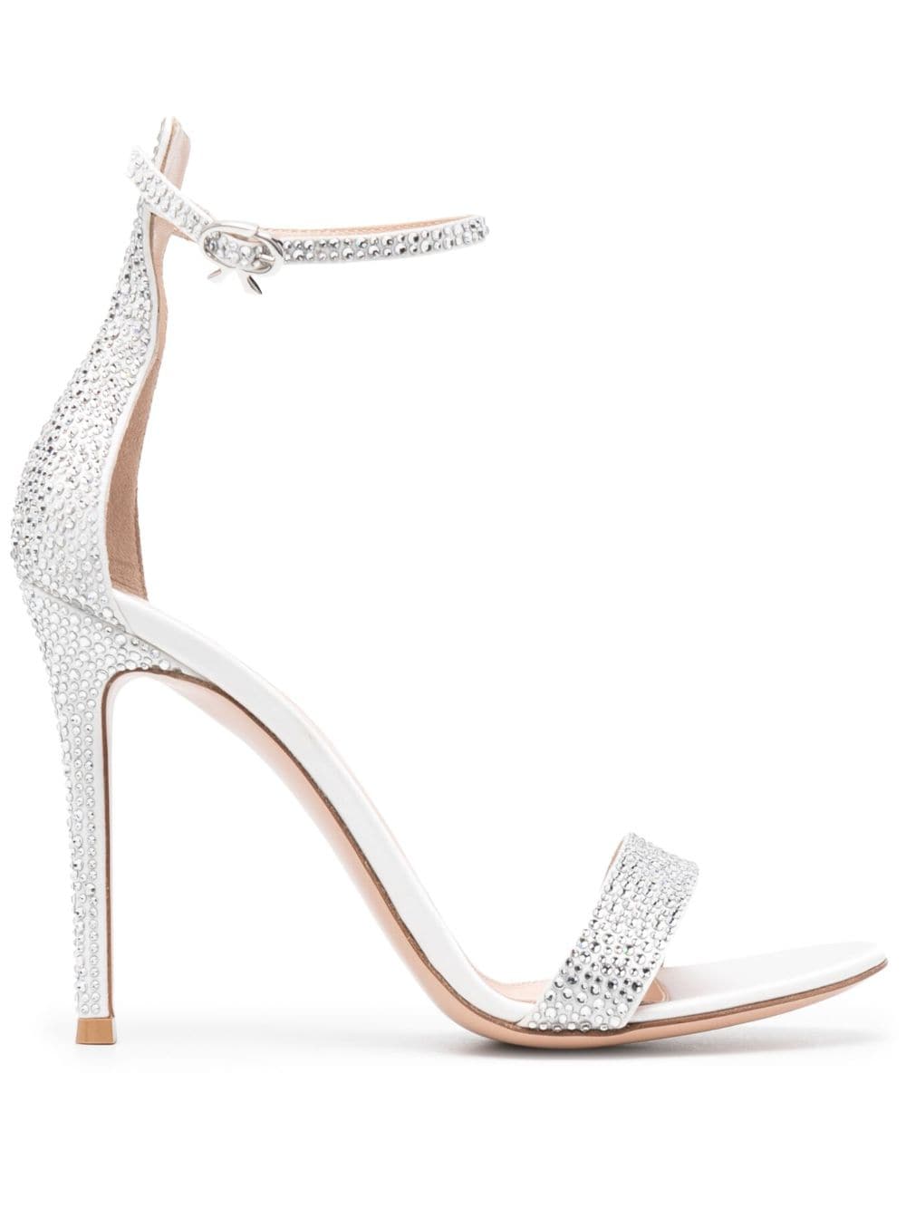 Gianvito Rossi crystal-embellished 110mm sandals - White von Gianvito Rossi