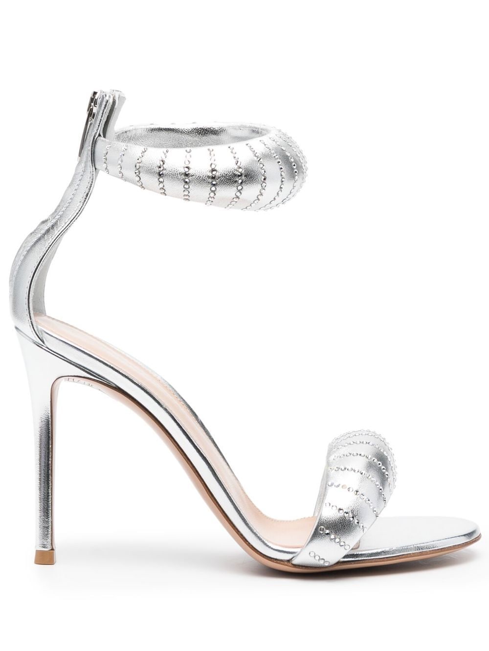Gianvito Rossi crystal-embellished metallic sandals - Silver von Gianvito Rossi