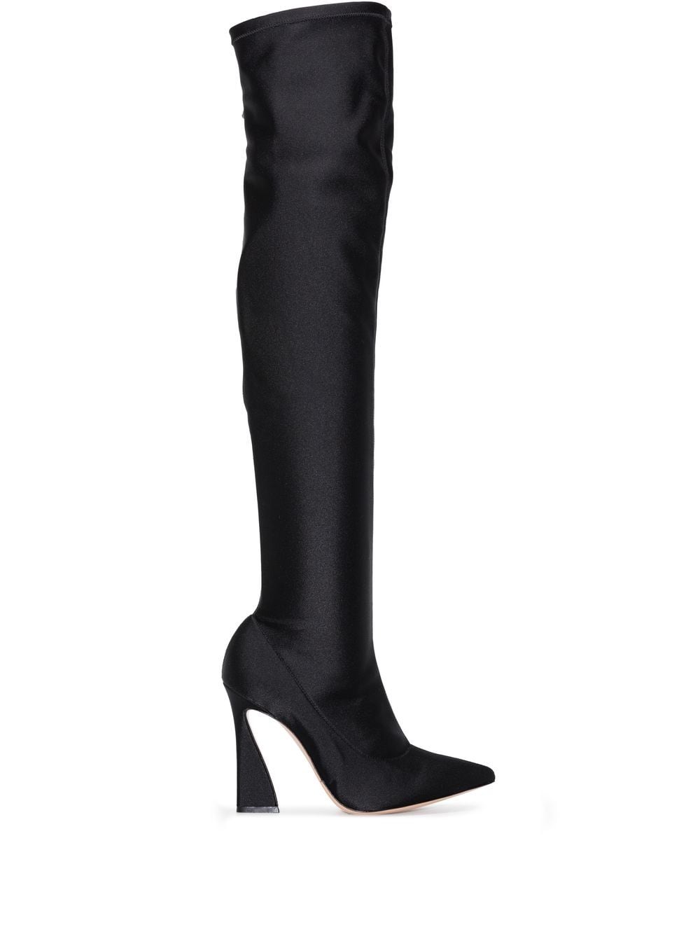 Gianvito Rossi curved heel over-the-knee boots - Black von Gianvito Rossi