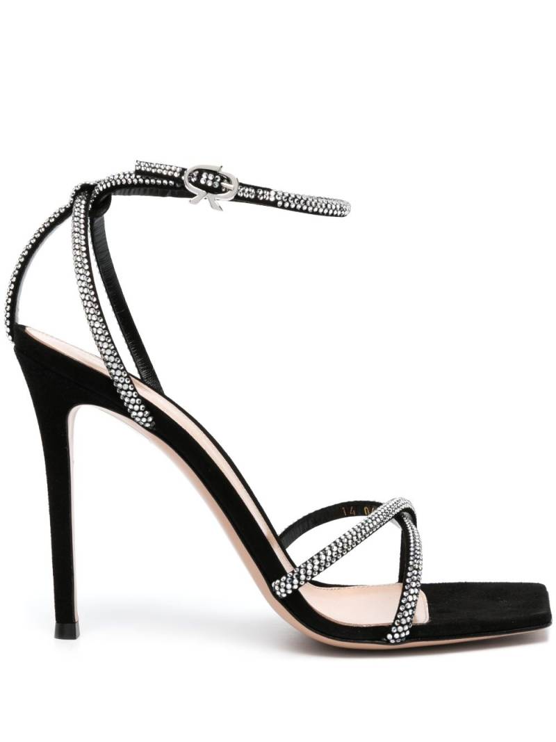 Gianvito Rossi cystal-embellished 120mm suede sandals - Black von Gianvito Rossi