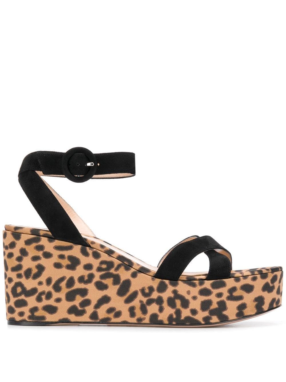 Gianvito Rossi leopard print sandals - Black von Gianvito Rossi