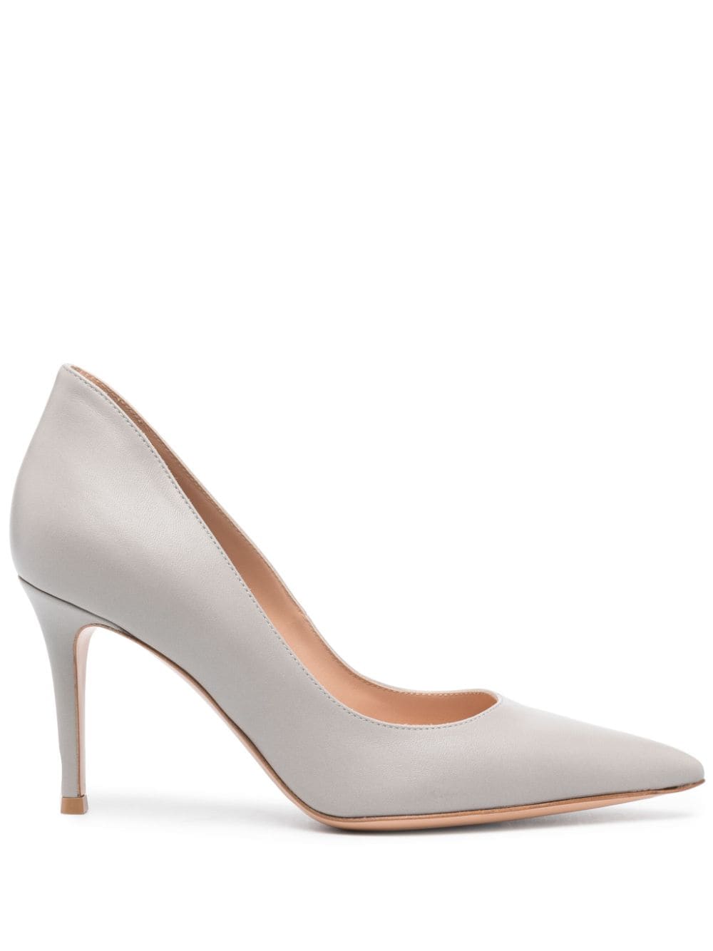 Gianvito Rossi pointed-toe 90mm leather pumps - Grey von Gianvito Rossi