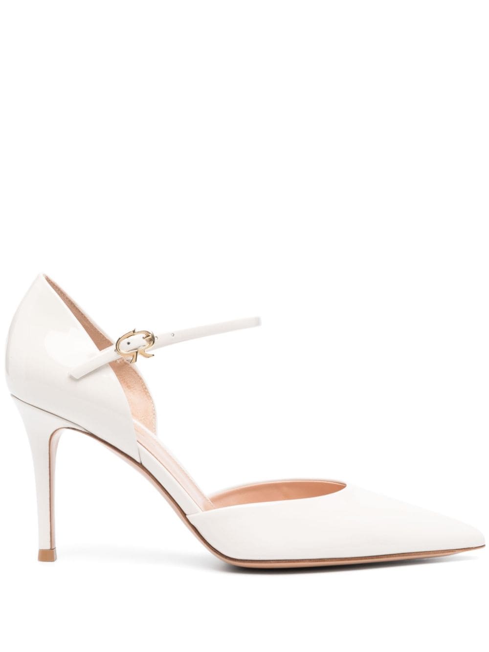 Gianvito Rossi pointed-toe 90mm leather pumps - White von Gianvito Rossi