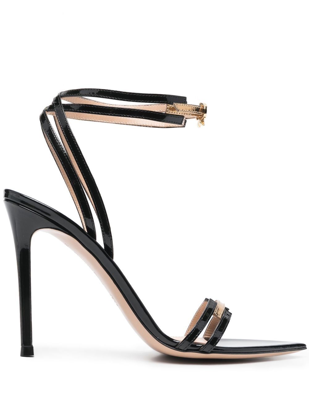 Gianvito Rossi thin double-strap heeled sandals - Black von Gianvito Rossi