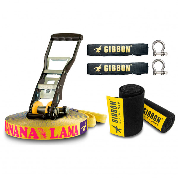 Gibbon Slacklines - Bananalama XL Treewear Set - Slackline Gr 25 m blau/gelb Gibbon Slacklines - Bananalama XL Treewear Set - Slackline Gr 25 m blau/gelb von Gibbon Slacklines