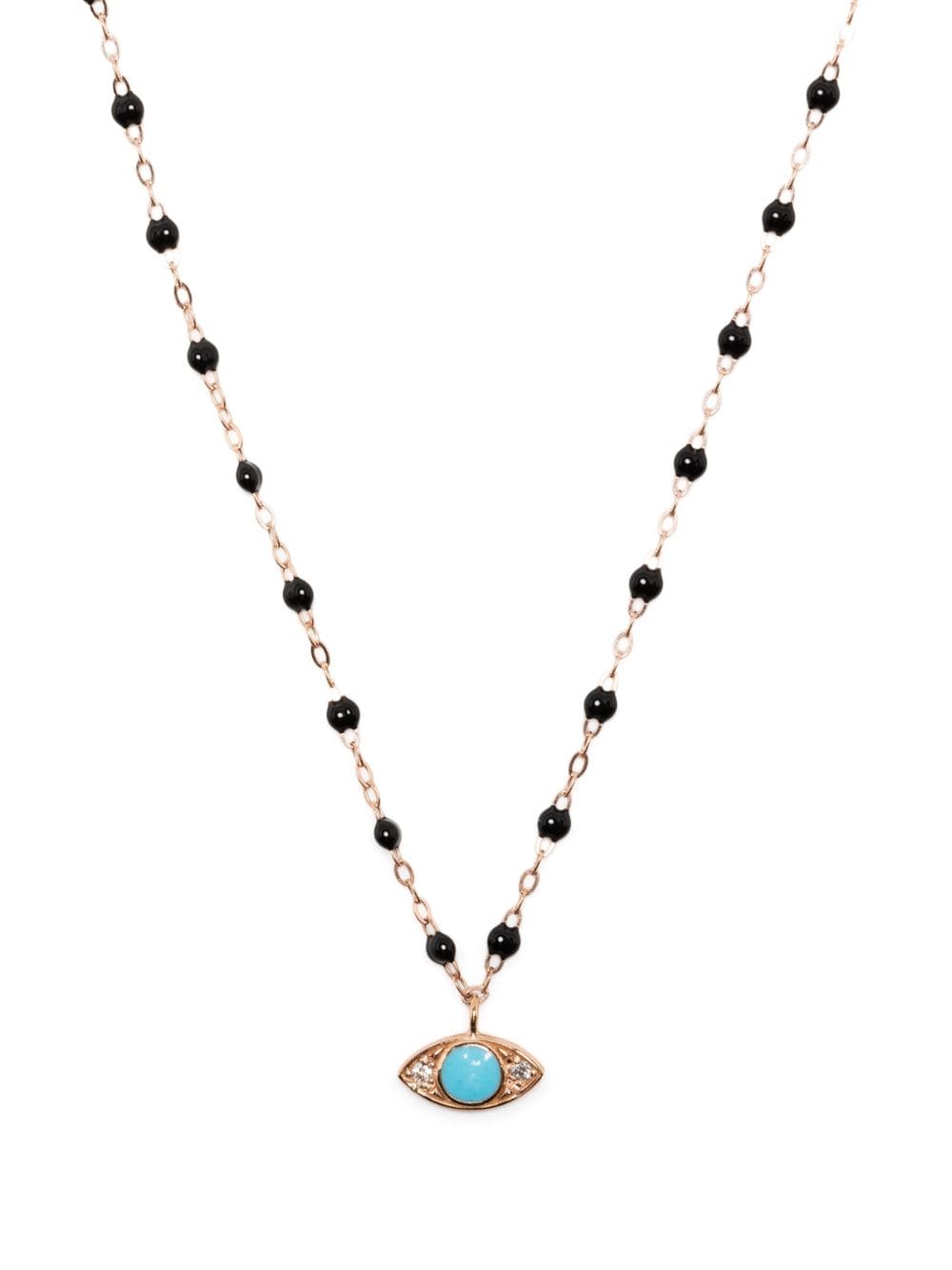 Gigi Clozeau 18kt rose gold Eye Sparkle turquoise and diamond necklace - Black von Gigi Clozeau