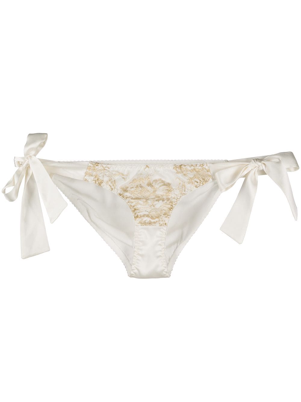 Gilda & Pearl Reverie side-tie lace and satin briefs - White von Gilda & Pearl