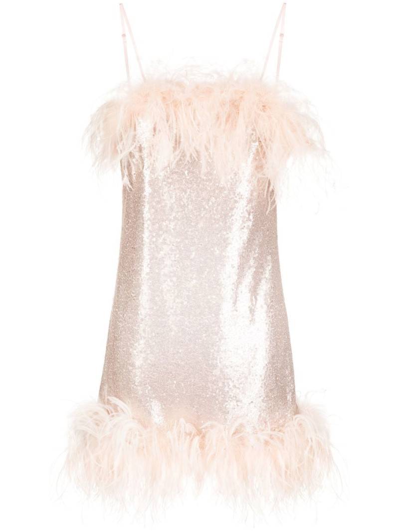 Gilda & Pearl feather-trim mini dress - Pink von Gilda & Pearl