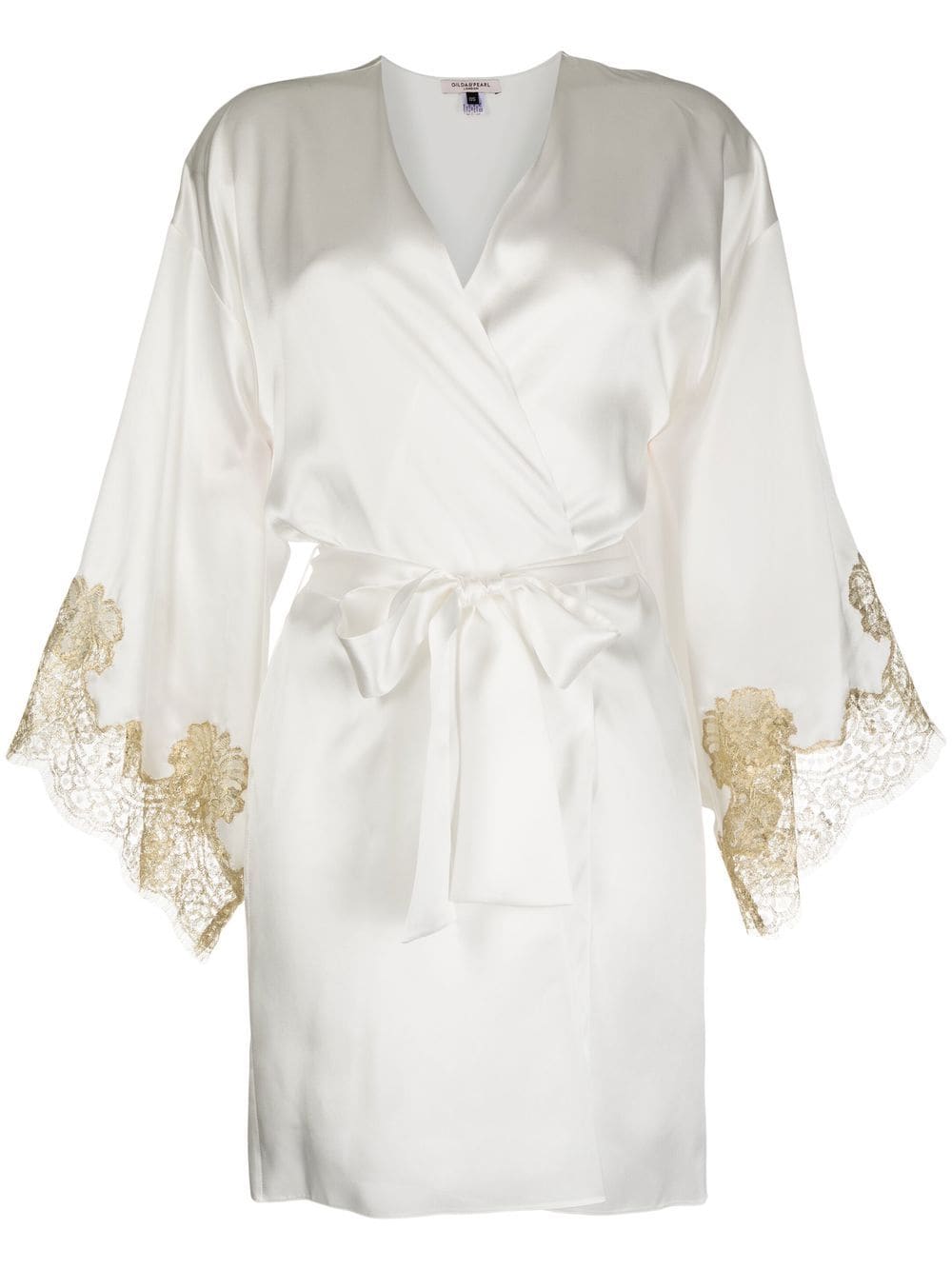 Gilda & Pearl Gina lace-trim silk robe - White von Gilda & Pearl