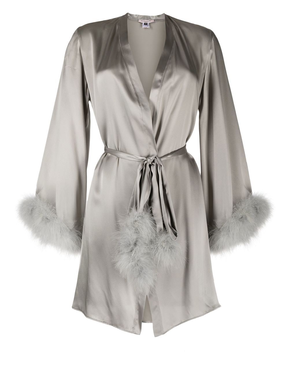 Gilda & Pearl silk Kitty short robe - Silver von Gilda & Pearl