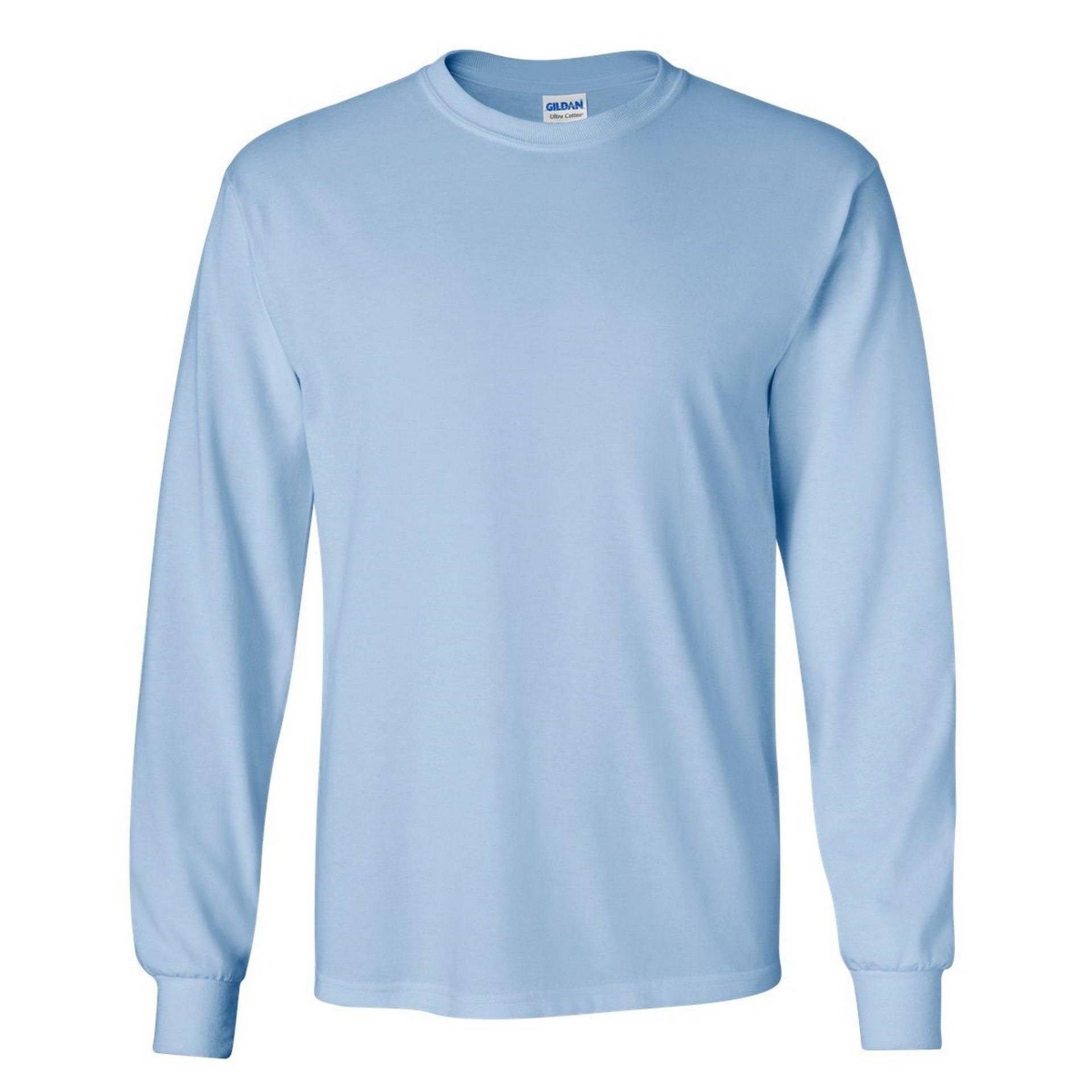 Plain Rundhalsausschnitt Ultra-baumwolle Langarm-t-shirt Herren Hellblau S von Gildan