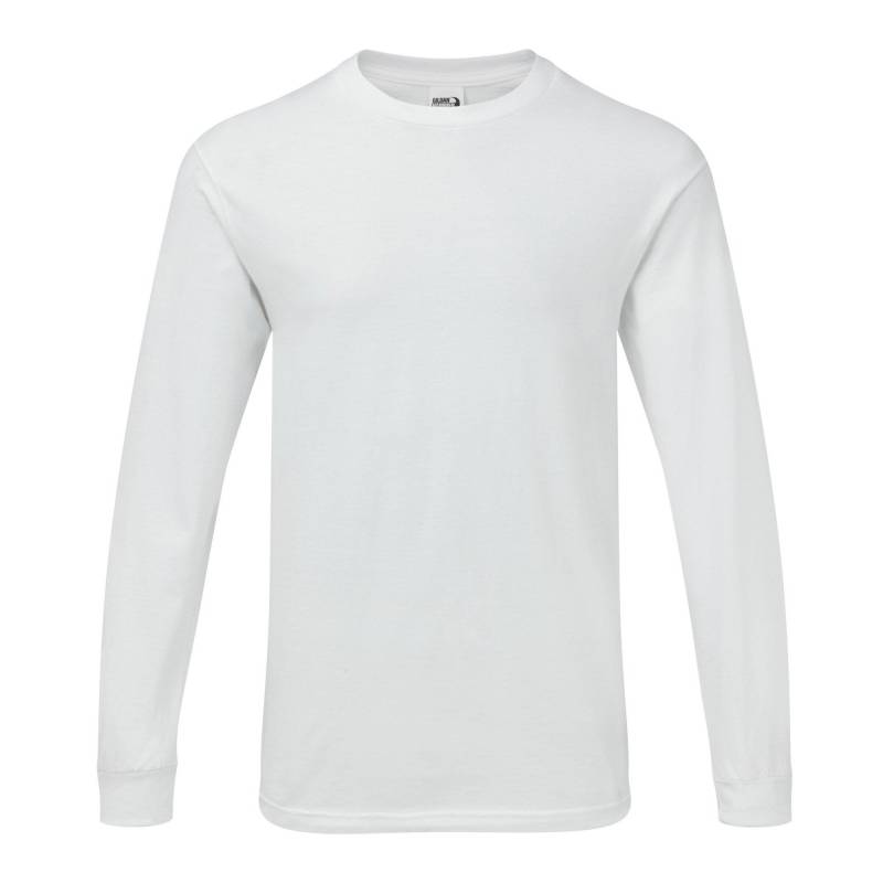 Hammer-schwergewichts-langarm-t-shirt Herren Weiss 3XL von Gildan
