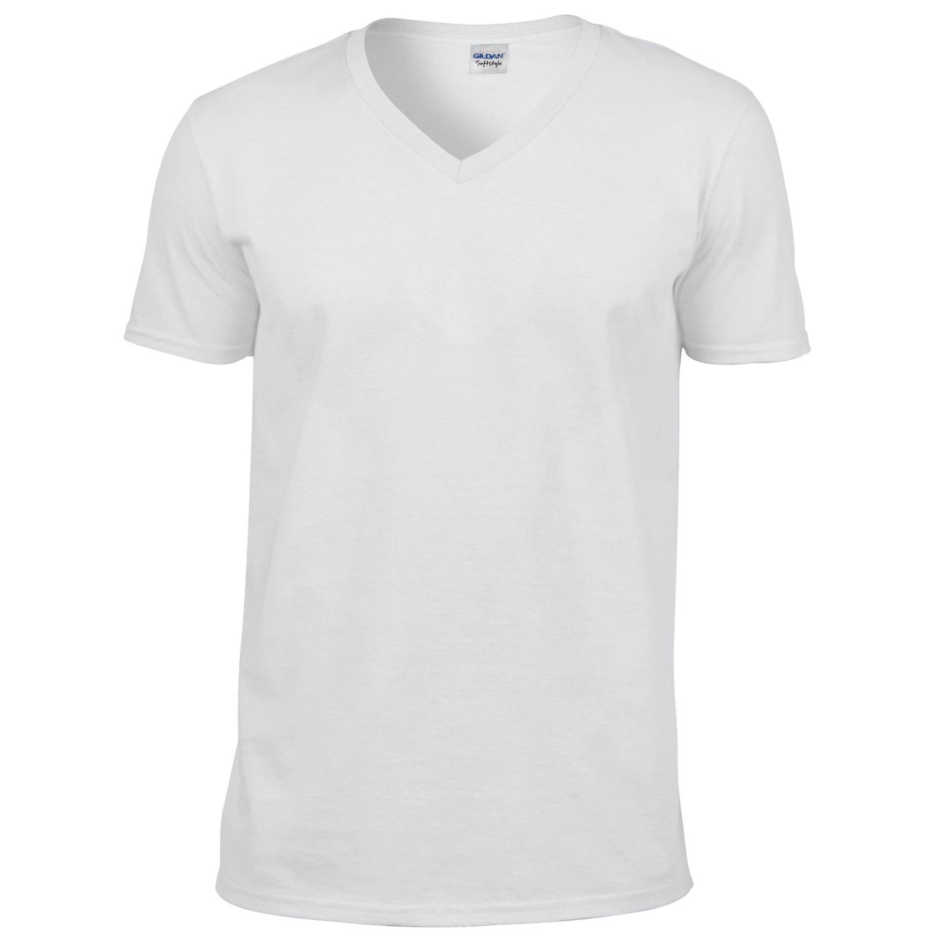 Soft Style Tshirt, Vausschnitt, Kurzarm Herren Weiss L von Gildan