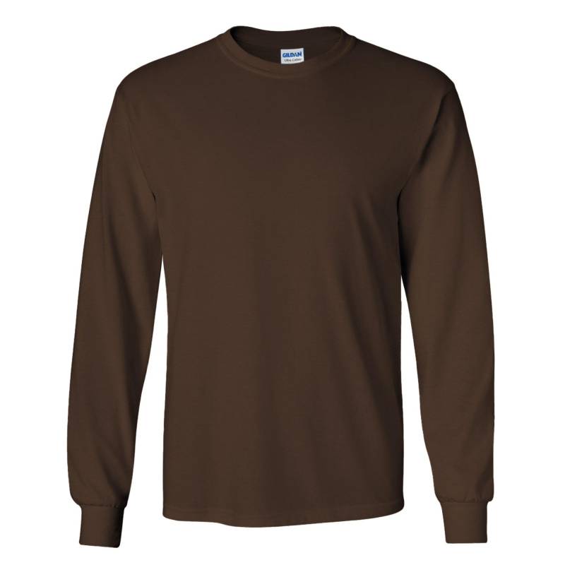 Ultra Tshirt Mit Rundhalsausschnitt, Langärmlig Herren Kühles Braun XL von Gildan