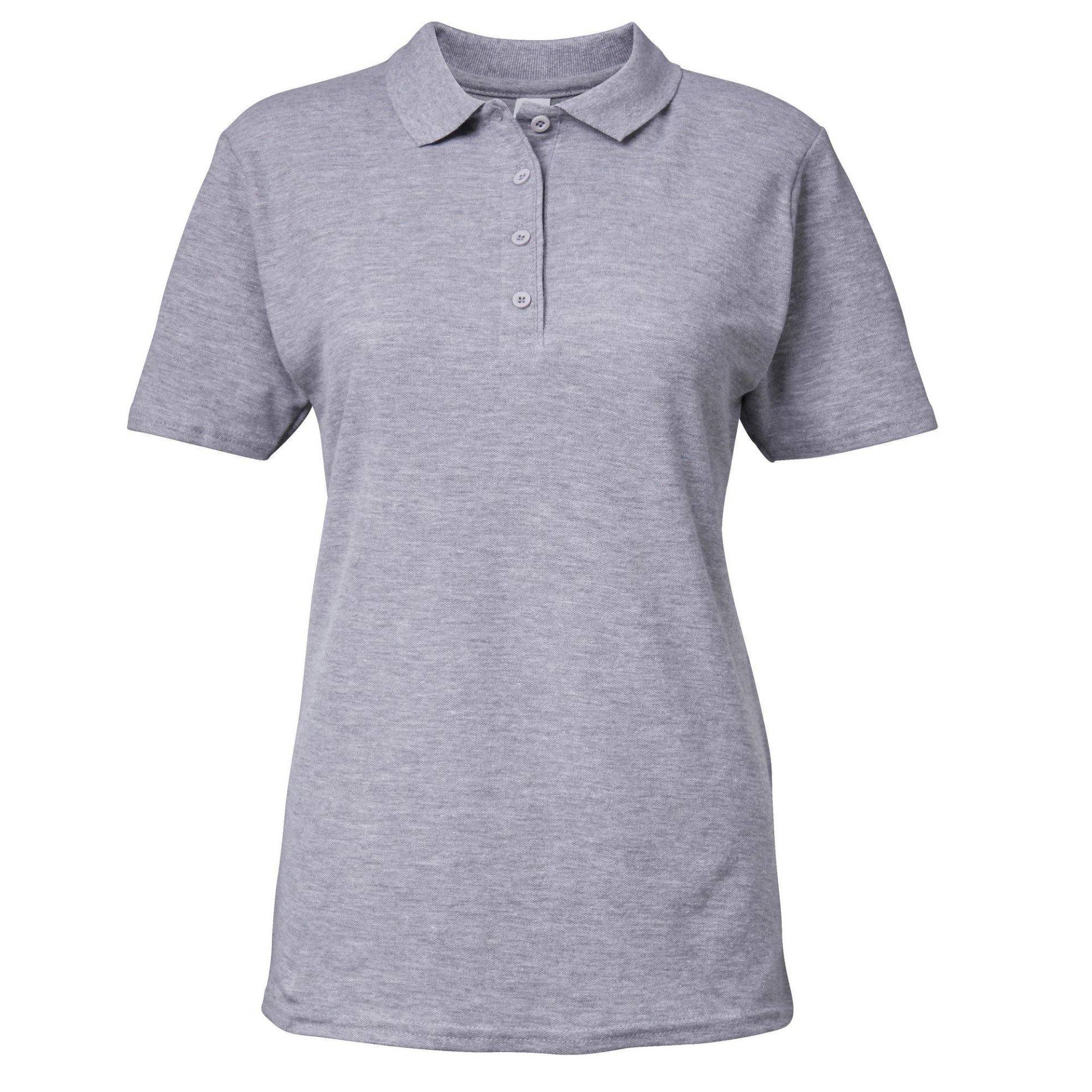 Softstyle Kurzarm Doppel Pique Polo Shirt Damen Grau XL von Gildan